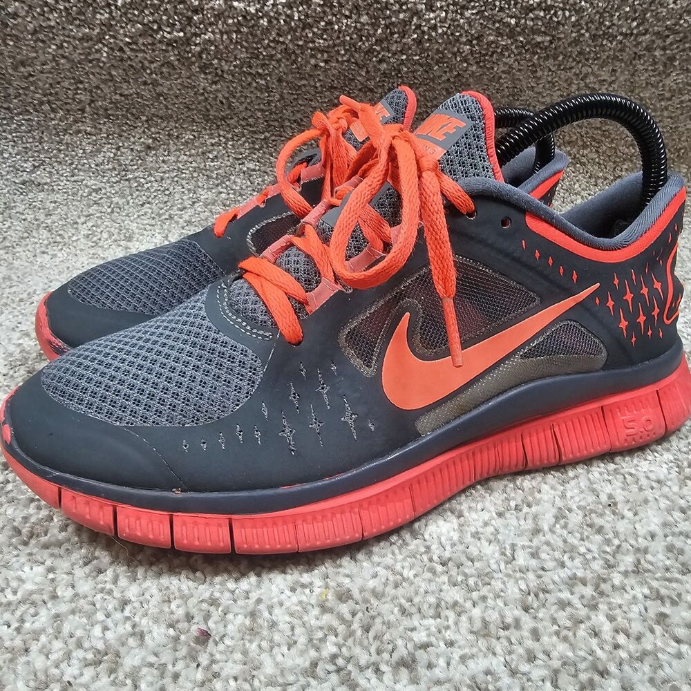 NIKE WOMENS FREE‎ RUN+3 GREY CRIMSON US 7 RUNNING SHOES 510643-060 C5